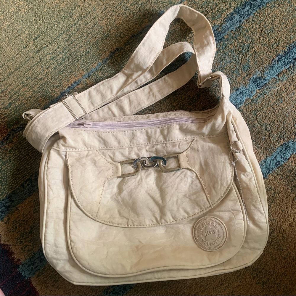 HERNAN COLLECTION Cream BAG MULTIPLE COMPARTMENTS NYLON